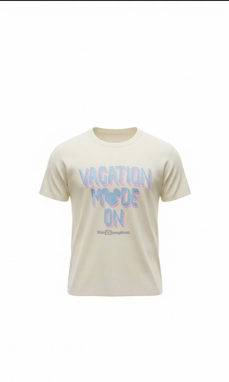 Disney Vacation Mode On Graphic T-Shirt Size 2XL Cream Mickey Mouse